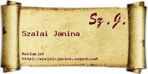 Szalai Janina névjegykártya